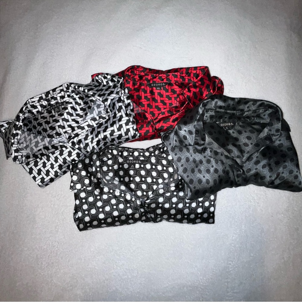 Printed button up blouses set bundle